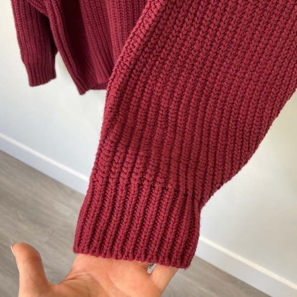 Free People Oversized Purple Knit Women's Sweater - Picture 5 of 9